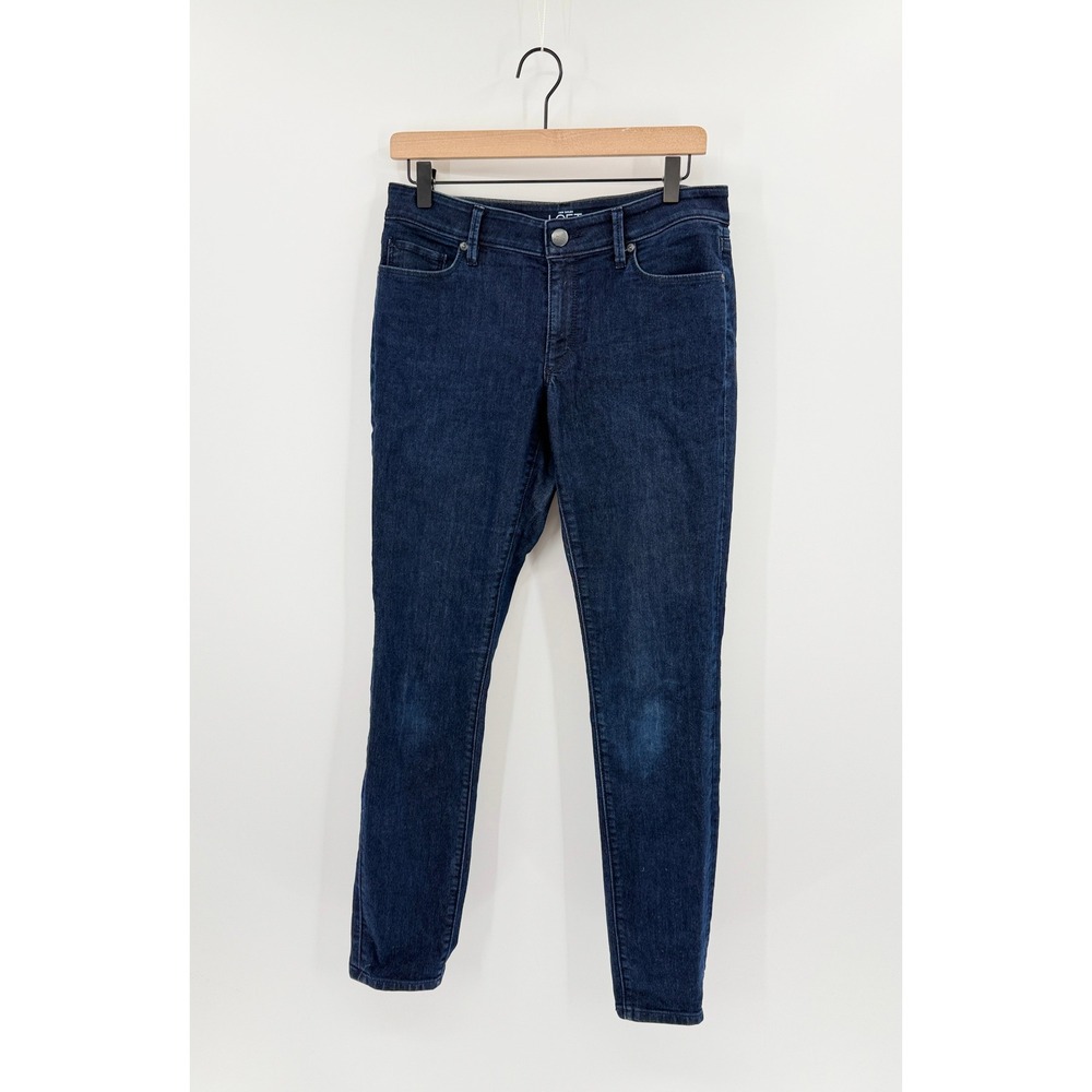 Loft Everyday Classic Denim Jeans Womens 28/6 Curvy Skinny Dark Wash Mid Rise